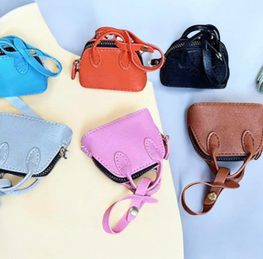 MINI LUXURY LEATHER COIN PURSE KEYCHAIN
