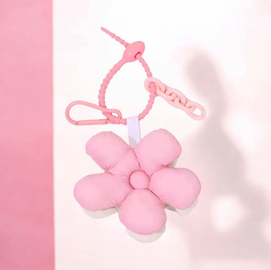 PUFFY FLOWER KEYCHAIN