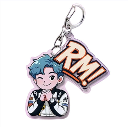 K-POP IDOLS 2PCS CARTOON ACRYLIC KEYCHAIN