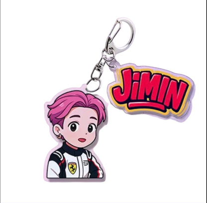 K-POP IDOLS 2PCS CARTOON ACRYLIC KEYCHAIN