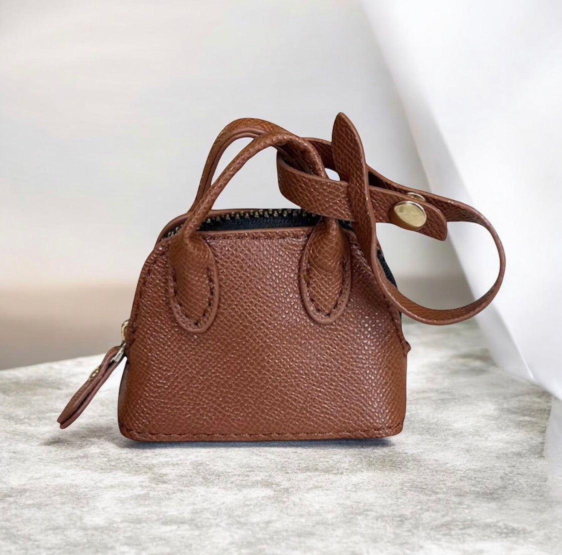 MINI LEATHER HIGH QUALITY LUXURY HANGING COIN PURSE