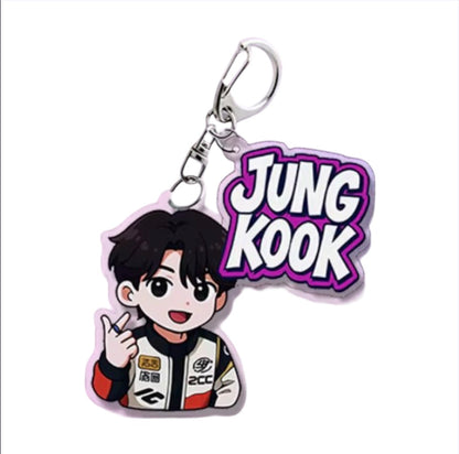K-POP IDOLS 2PCS CARTOON ACRYLIC KEYCHAIN
