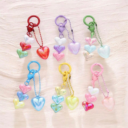 HEART BEADED KEYCHAIN