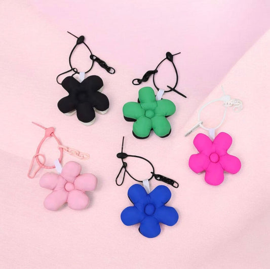 PUFFY FLOWER KEYCHAIN