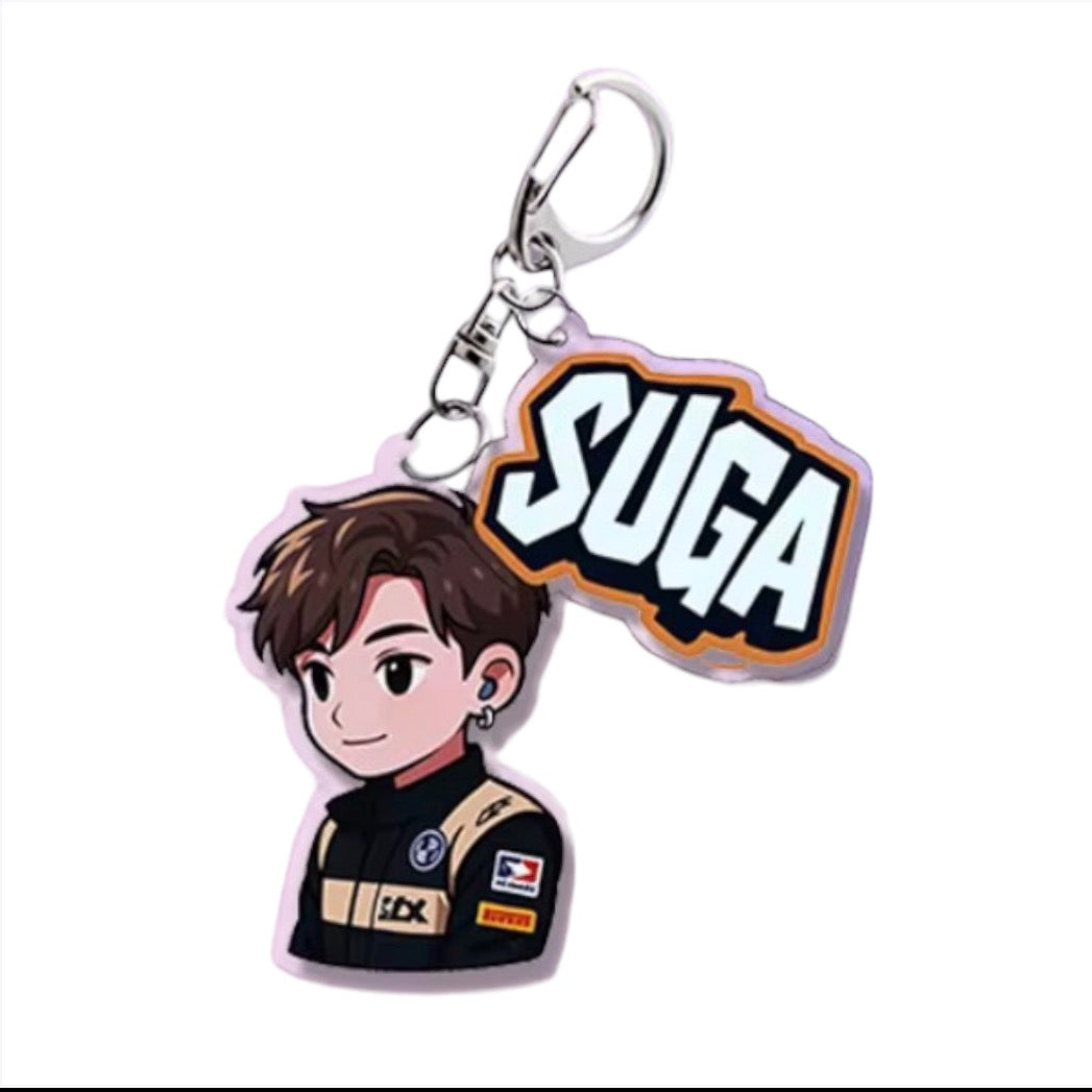 K-POP IDOLS 2PCS CARTOON ACRYLIC KEYCHAIN