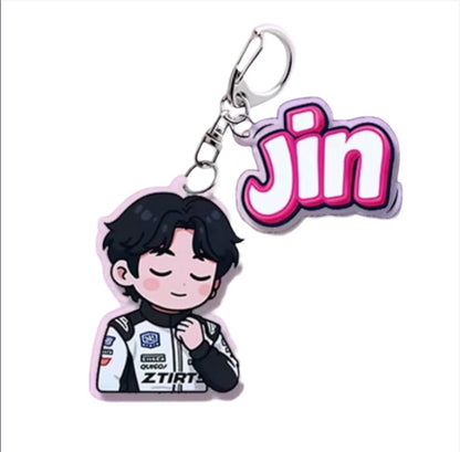 K-POP IDOLS 2PCS CARTOON ACRYLIC KEYCHAIN