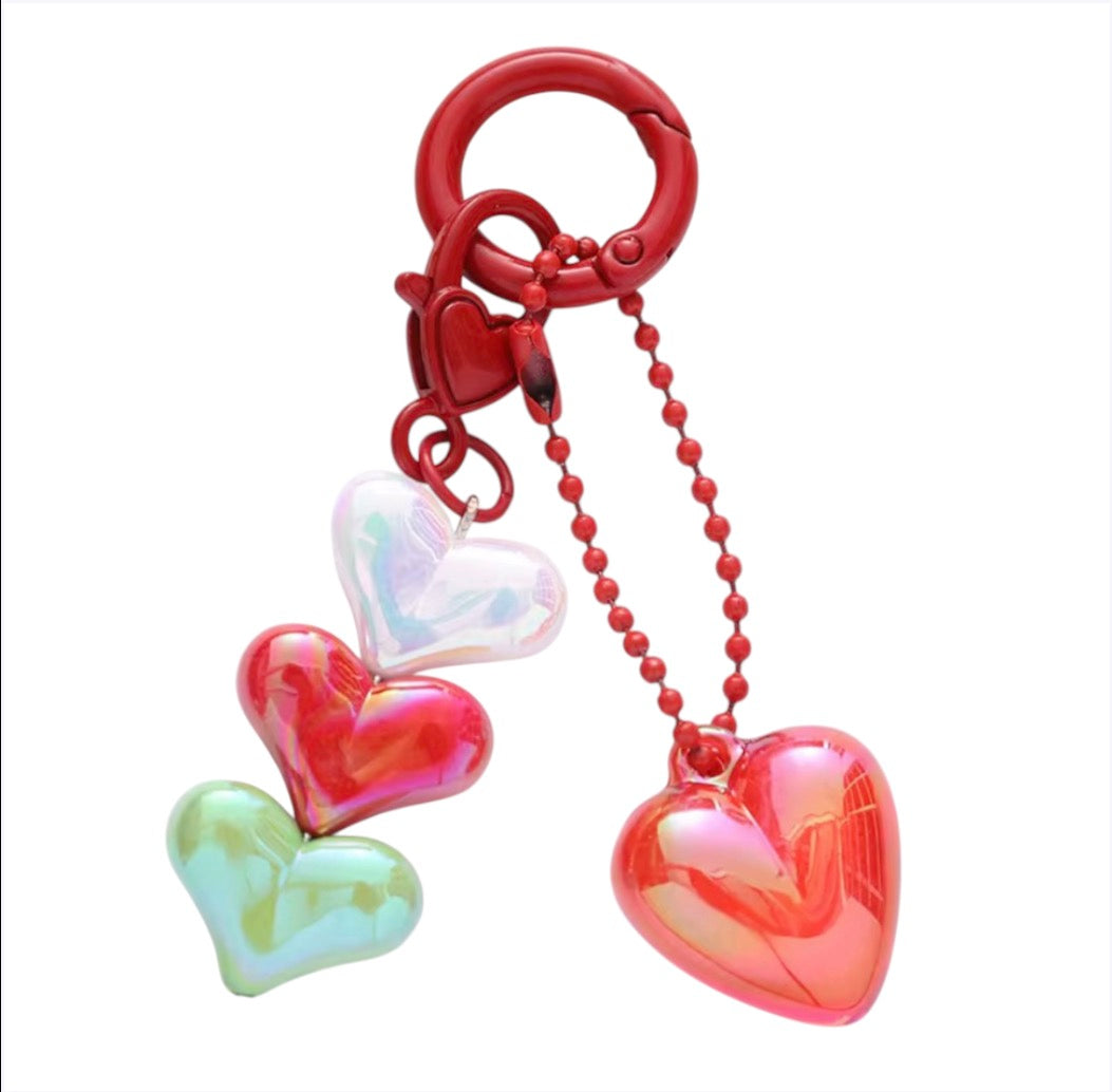 HEART BEADED KEYCHAIN
