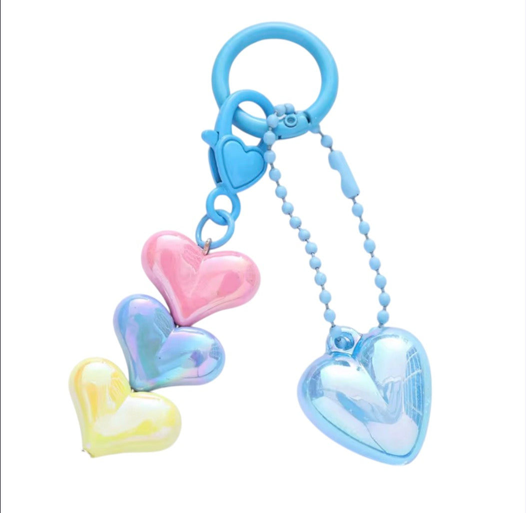 HEART BEADED KEYCHAIN