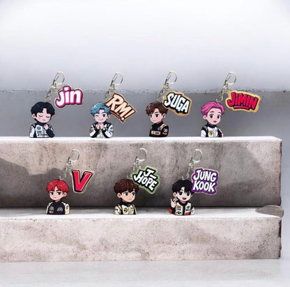 K-POP IDOLS 2PCS CARTOON ACRYLIC KEYCHAIN