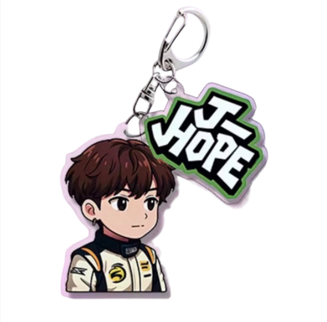 K-POP IDOLS 2PCS CARTOON ACRYLIC KEYCHAIN