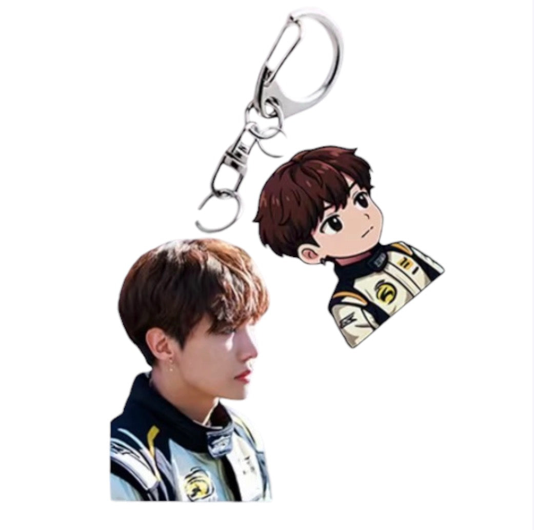 K-POP IDOLS 2PCS CARTOON ACRYLIC KEYCHAIN