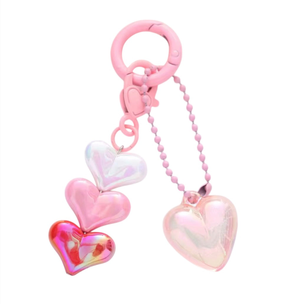 HEART BEADED KEYCHAIN