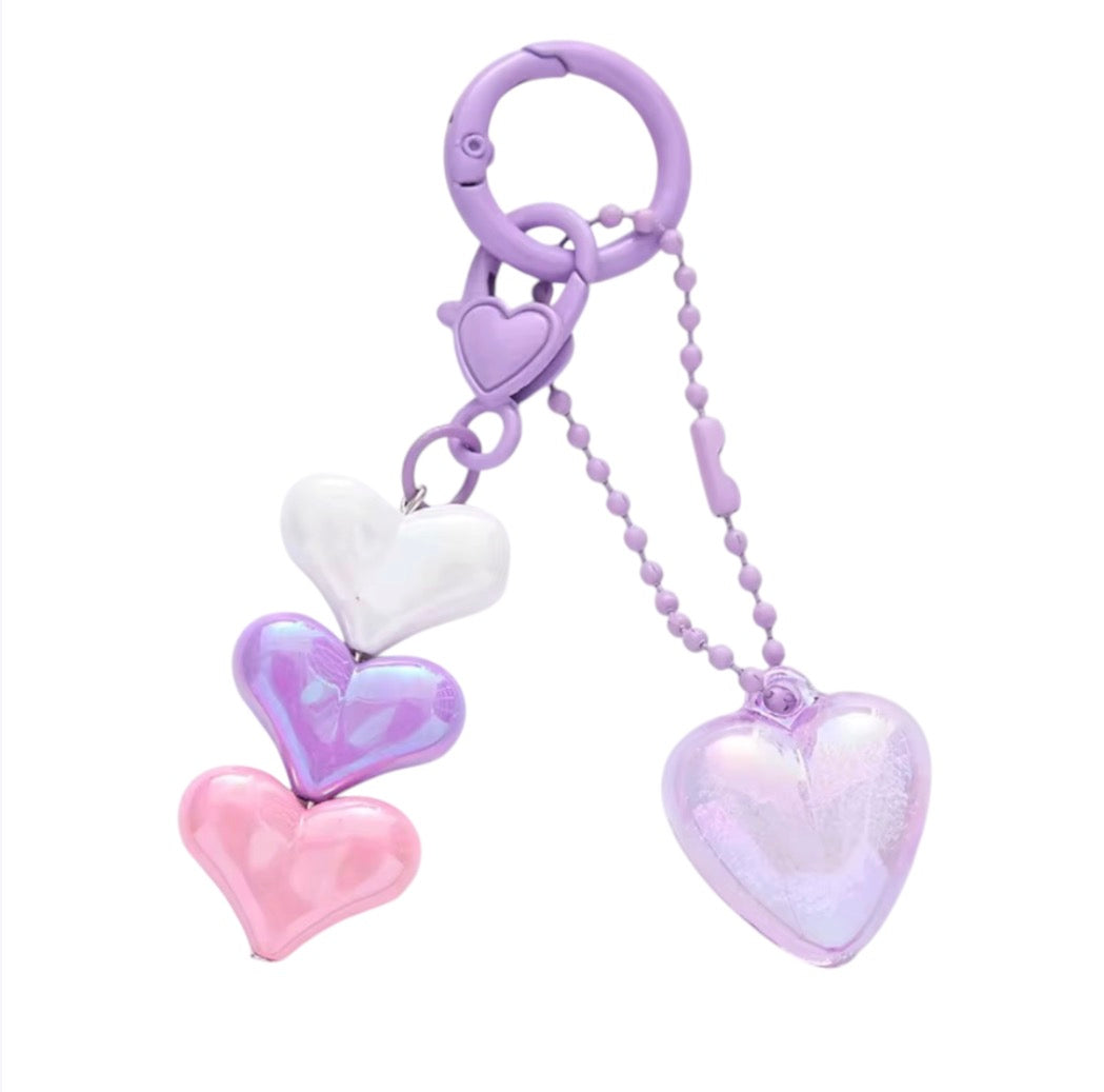 HEART BEADED KEYCHAIN