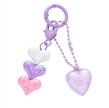 HEART BEADED KEYCHAIN