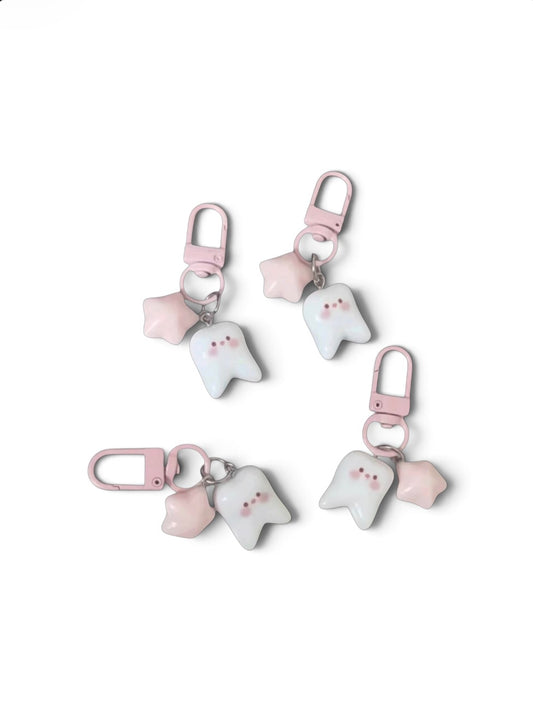 BLUSH TOOTH KEYCHAIN