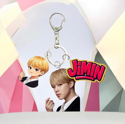 K-POP BANGTAN BOYS CARTOON 3PCS KEYCHAIN