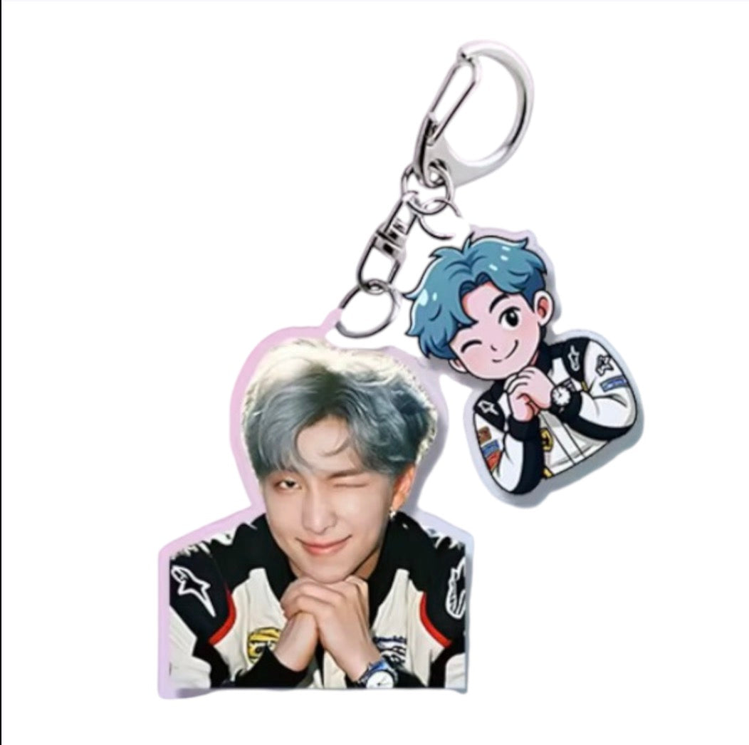K-POP IDOLS 2PCS CARTOON ACRYLIC KEYCHAIN