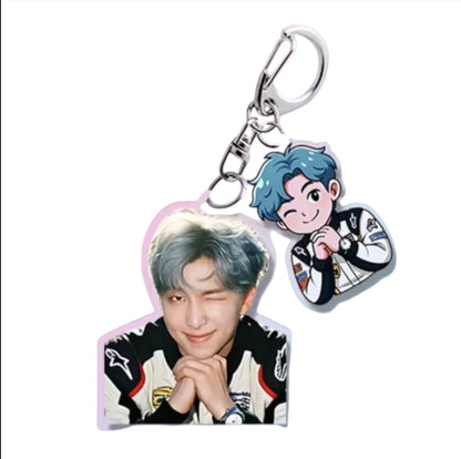 K-POP IDOLS 2PCS CARTOON ACRYLIC KEYCHAIN