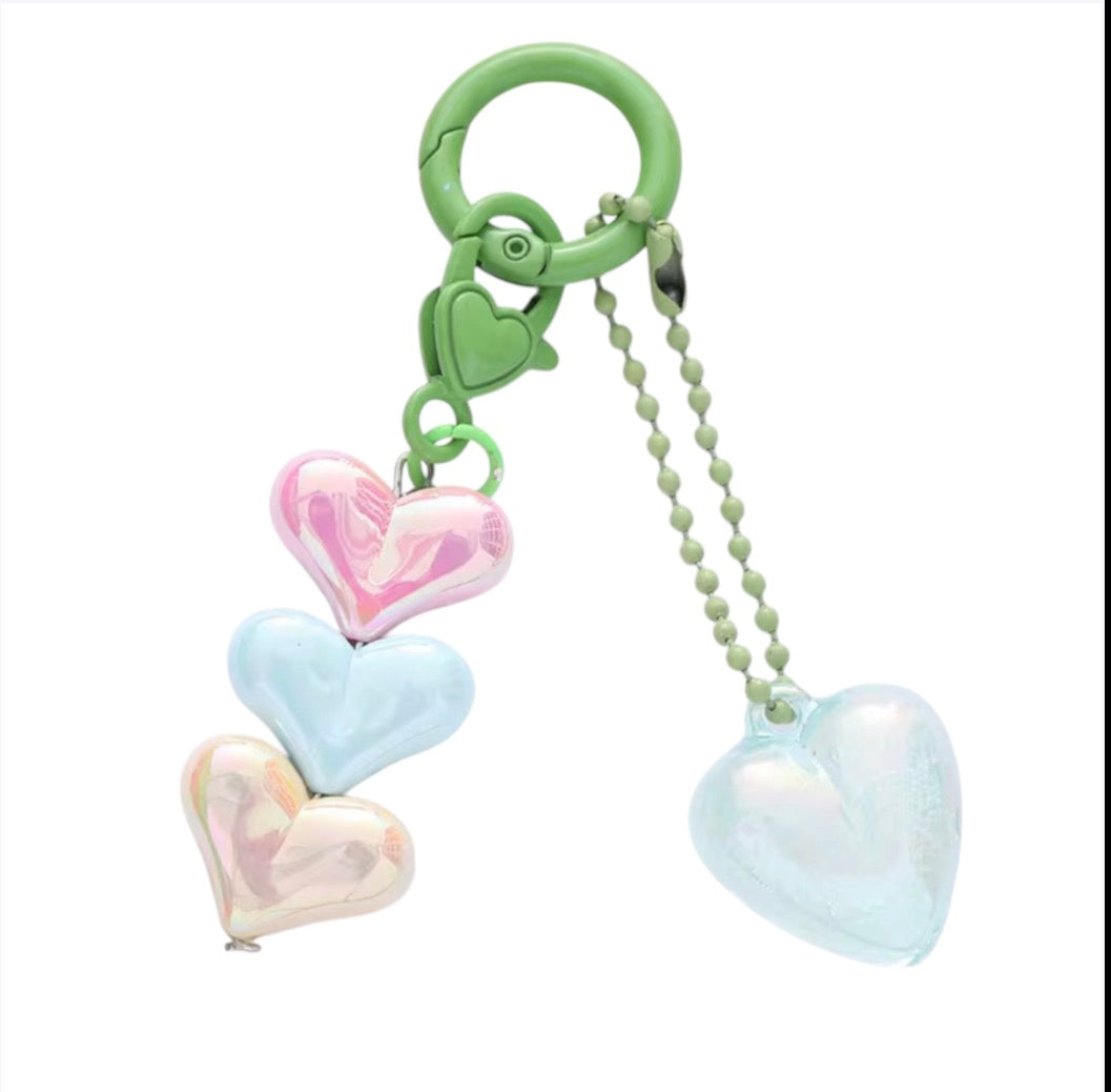 HEART BEADED KEYCHAIN
