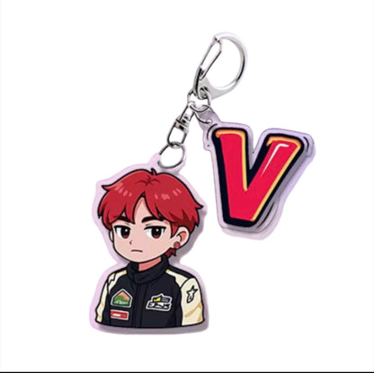 K-POP IDOLS 2PCS CARTOON ACRYLIC KEYCHAIN