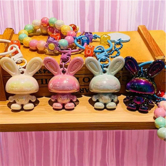 RABBIT BEADED KEYCHAIN